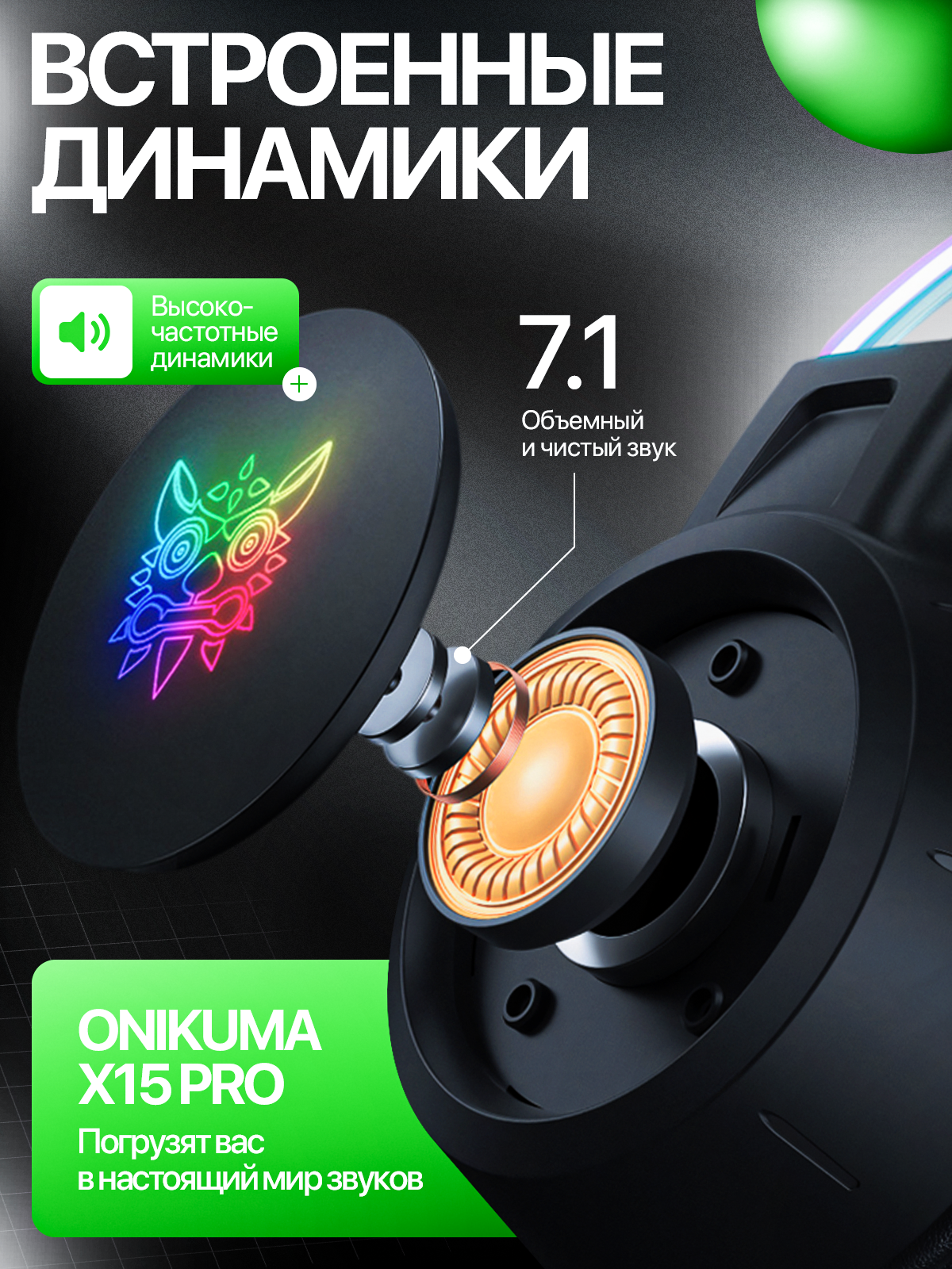 Наушники игровые. Дизайн карточек для маркетплейсов