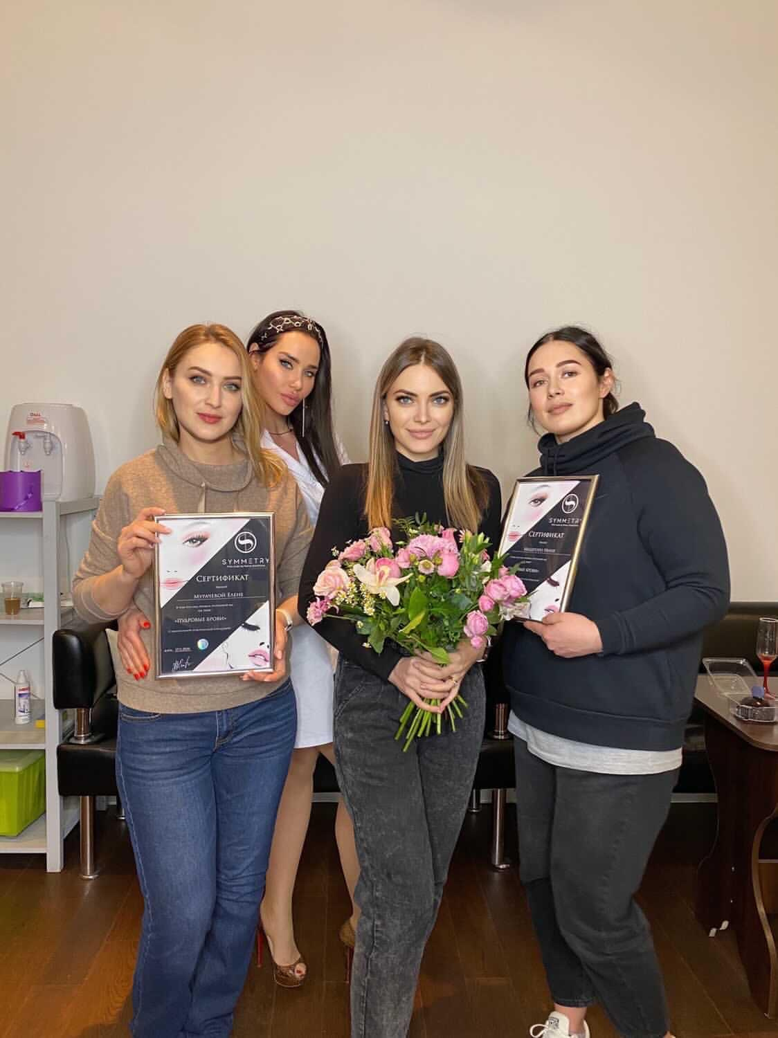 Межресничное заполнение век перманентный макияж — работа ученицы