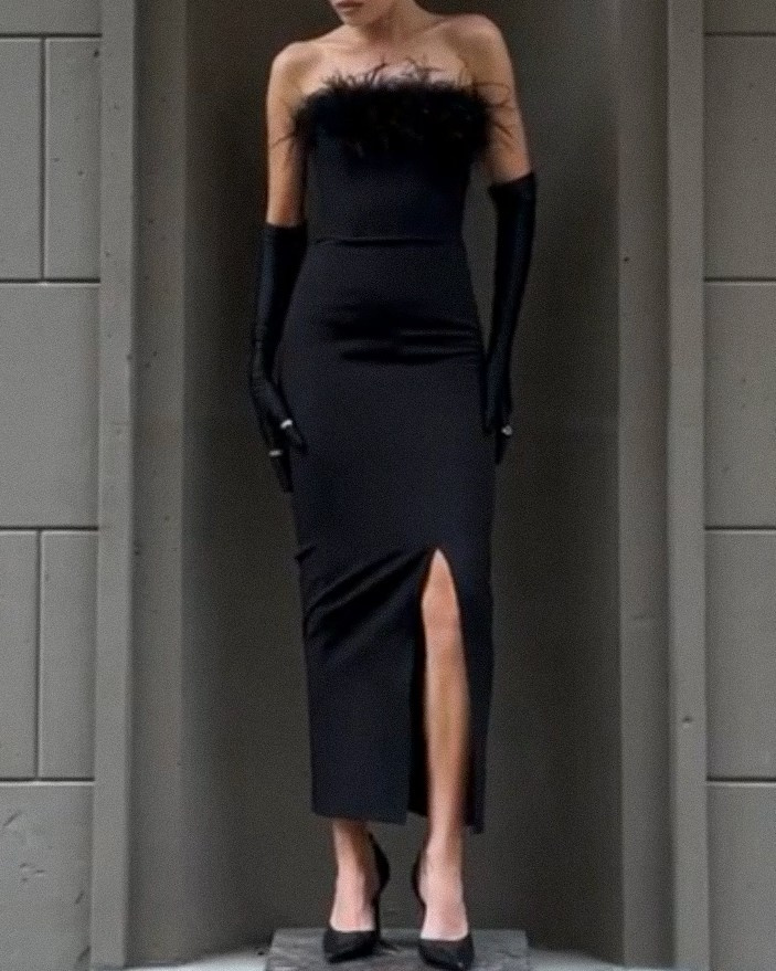 Платье c перьями 500 руб/час Размер M | Залоговая стоимость - 4000 руб  