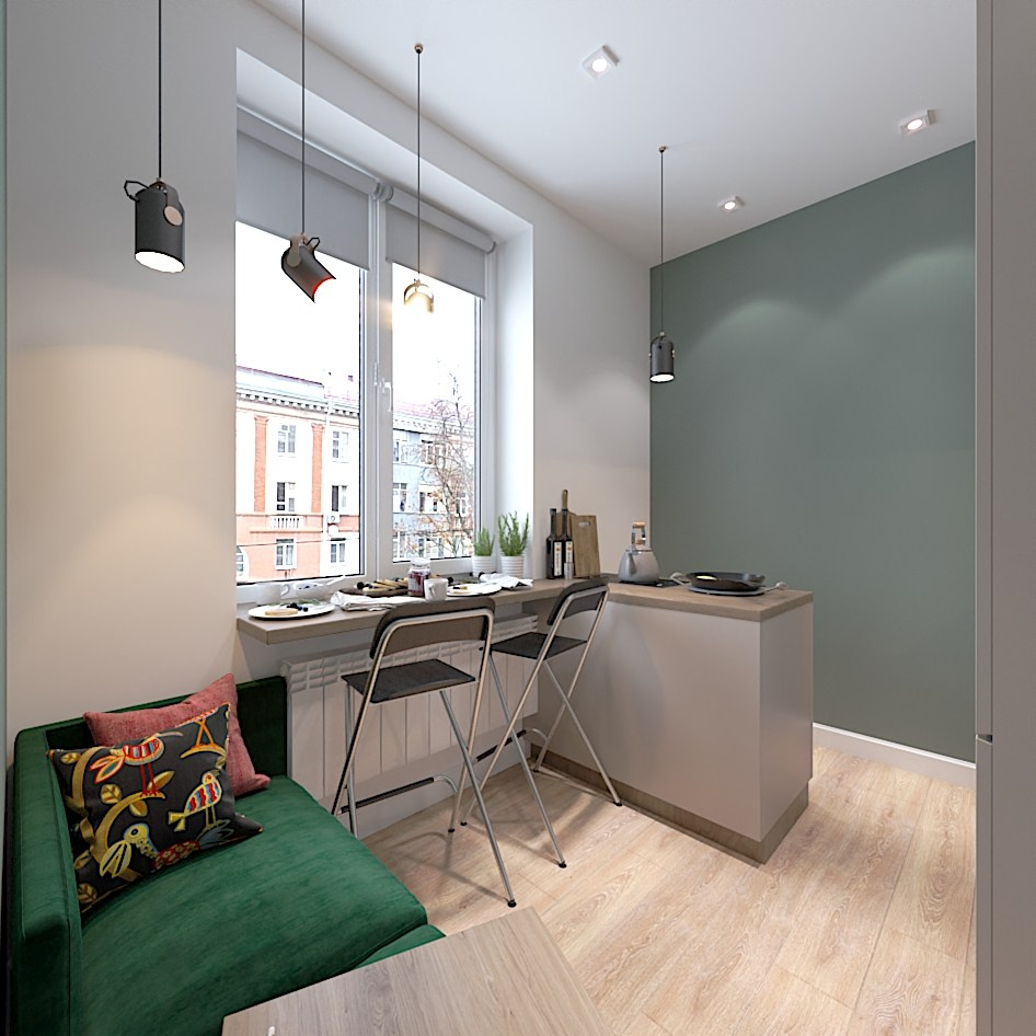 Маленькая кухня в хрущёвке. Студия интерьерной визуализации и дизайна FishkaRom в Краснодаре и по всей России