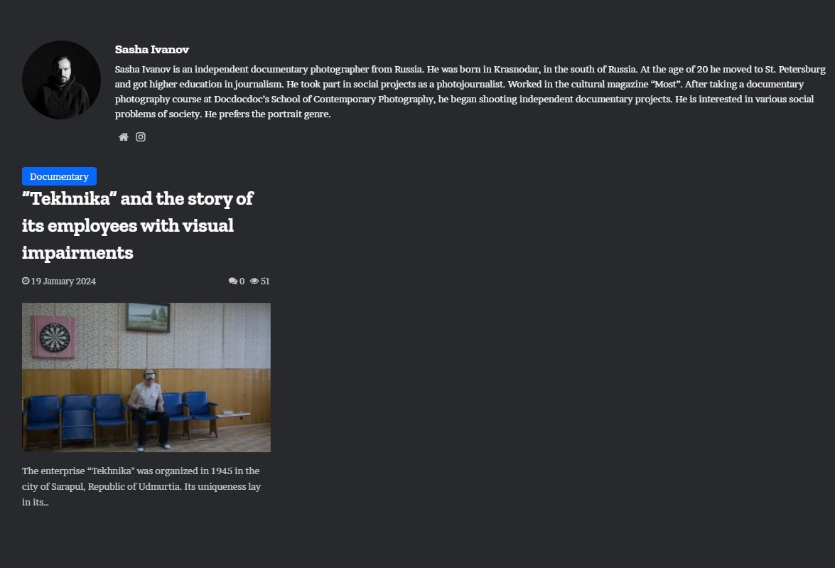 ПУБЛИКАЦИИ. Sasha Ivanov — Documentary photographer