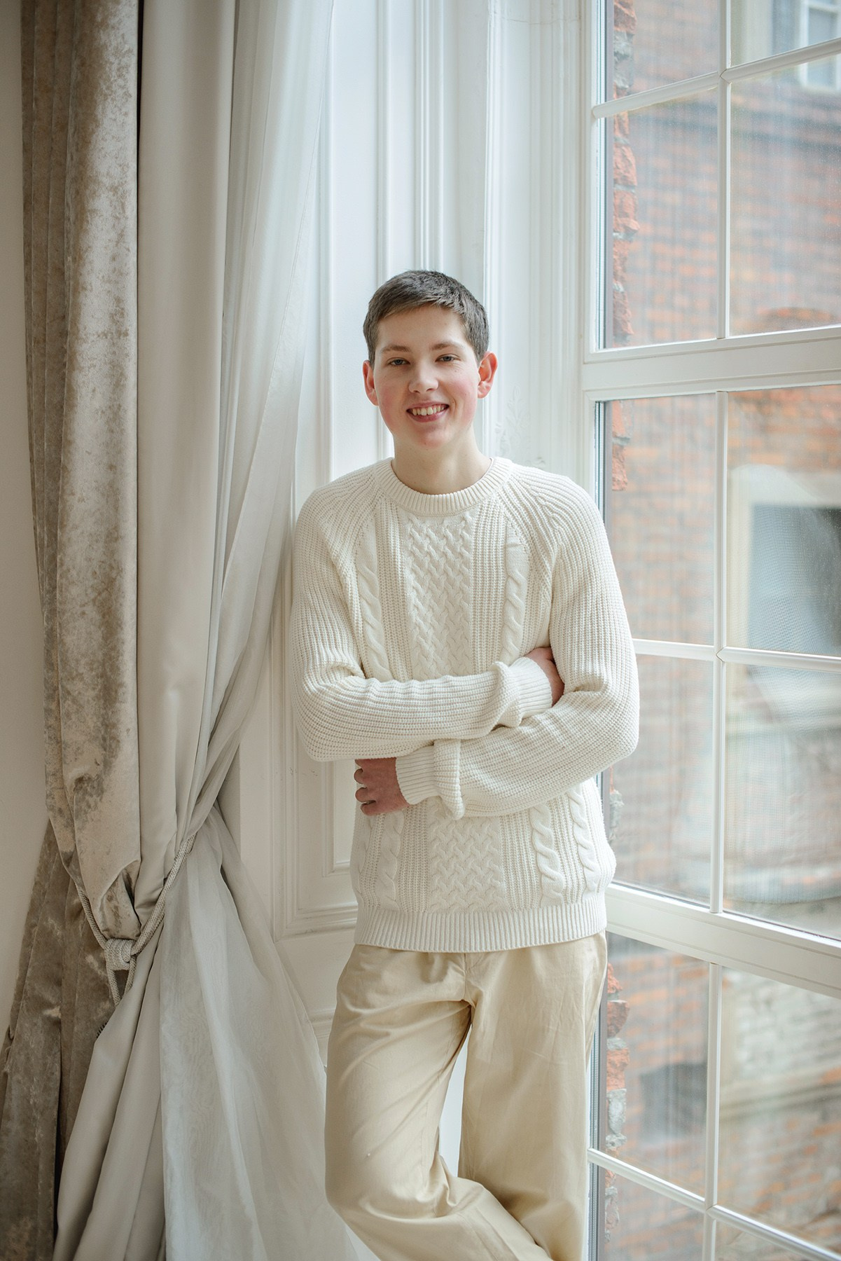 young man teenager , Studio photo shoot at Christmas time