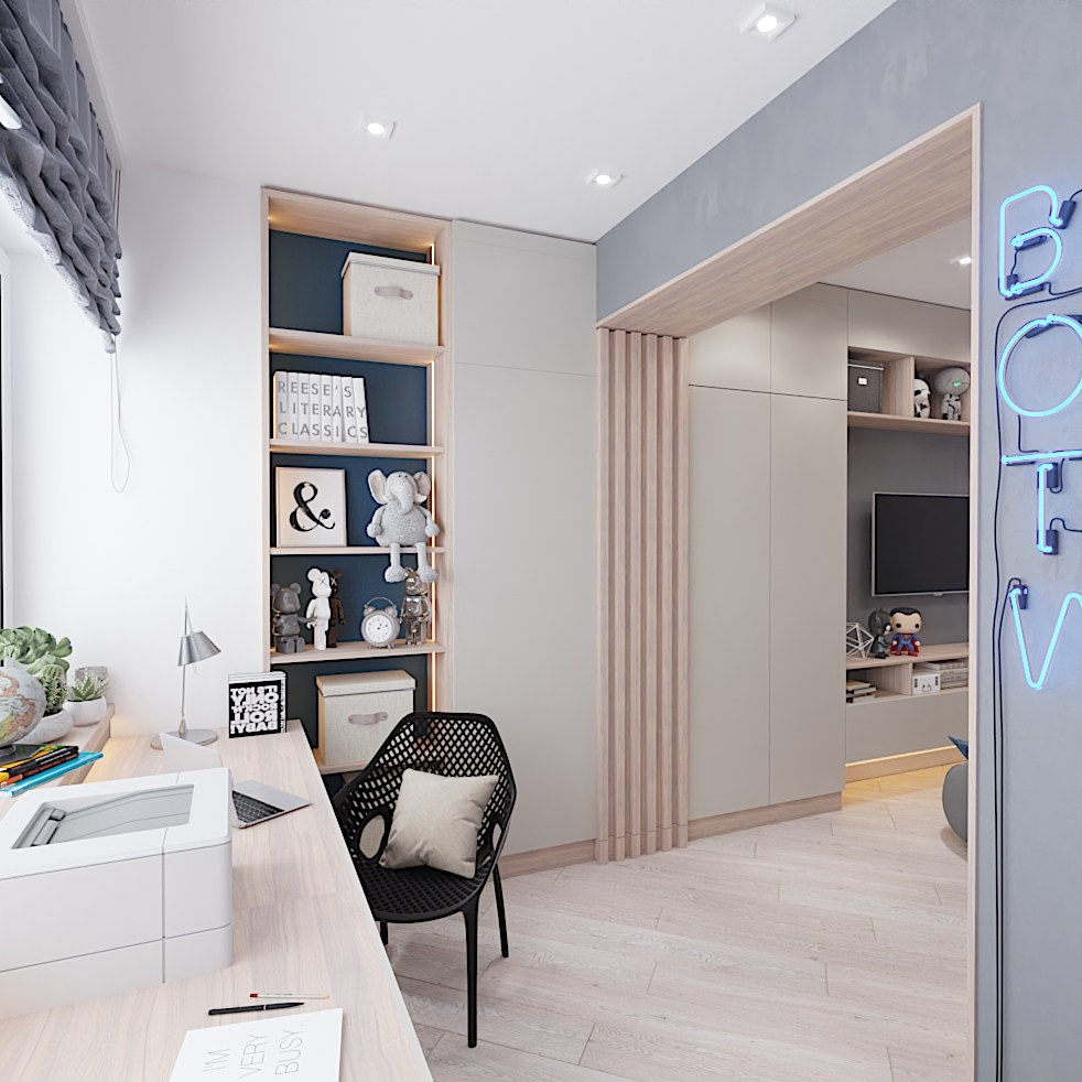 Детская для двух мальчиков. Студия дизайна FishkaRom в Краснодаре и по всей России