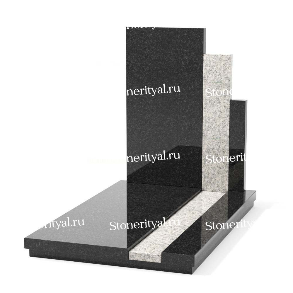 Комбинированные памятники на одного. Изготовление и установка памятников в Москве и МО