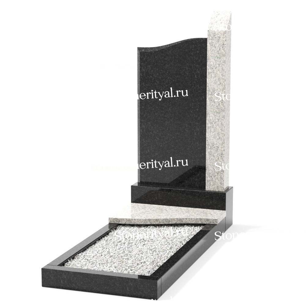 Комбинированные памятники на одного. Изготовление и установка памятников в Москве и МО