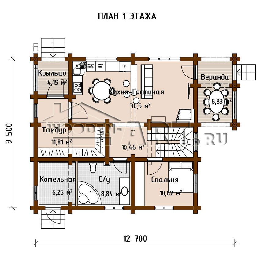 «Нахабино» 192 кв. м. Проекты деревянных домов
