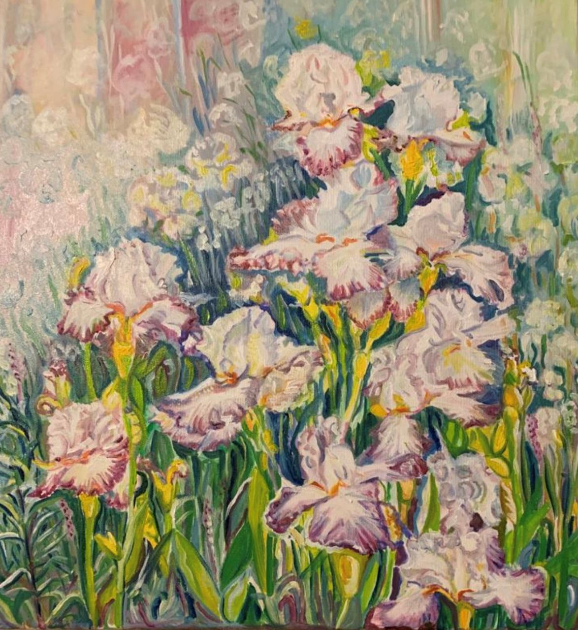 Irises 45/45 cm Oil on canvas 2023 