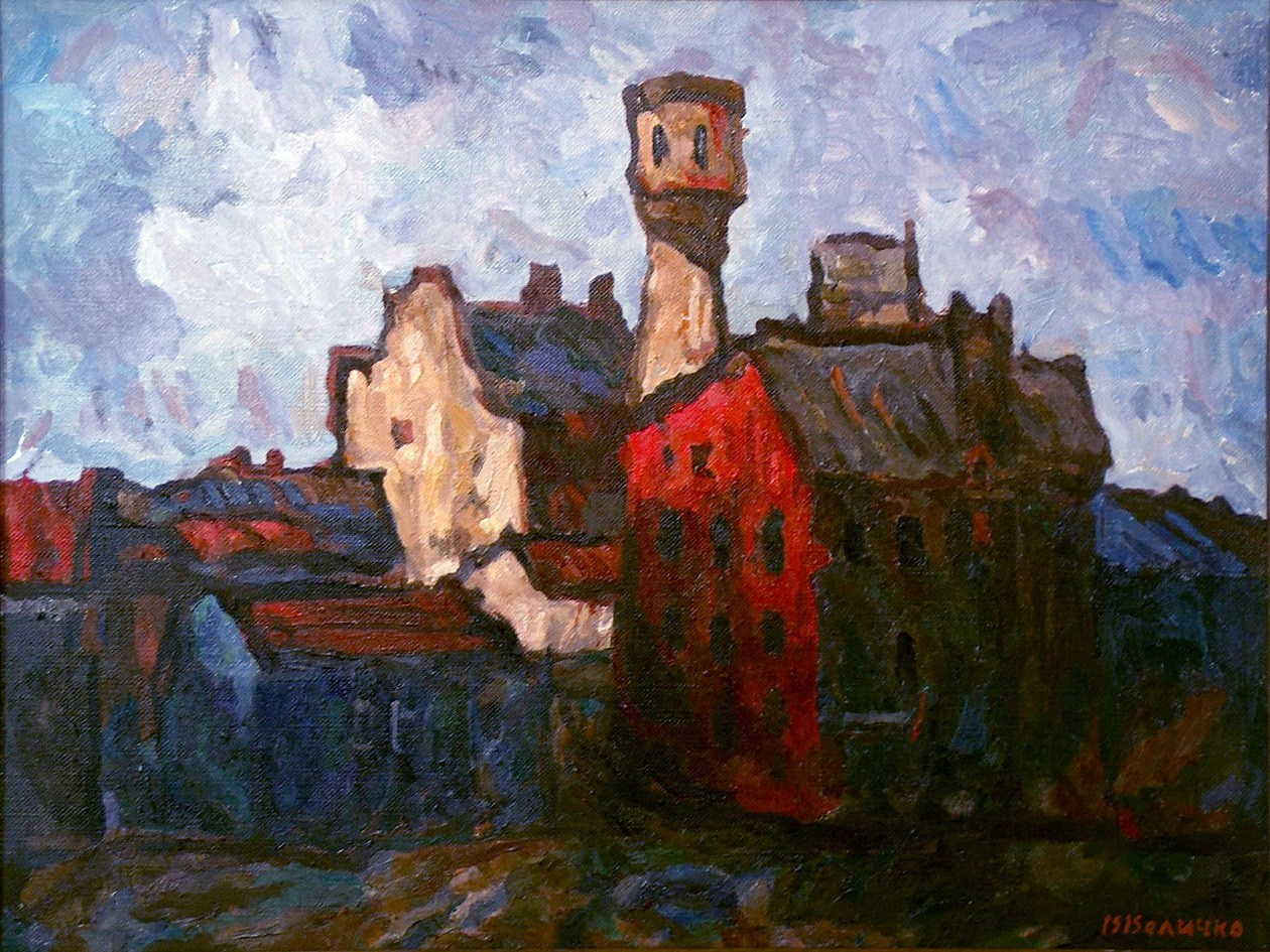 «Пейзаж с каланчой» 2003 год Собр. Е.Круз. Испания. Художник Величко Вадим Семёнович