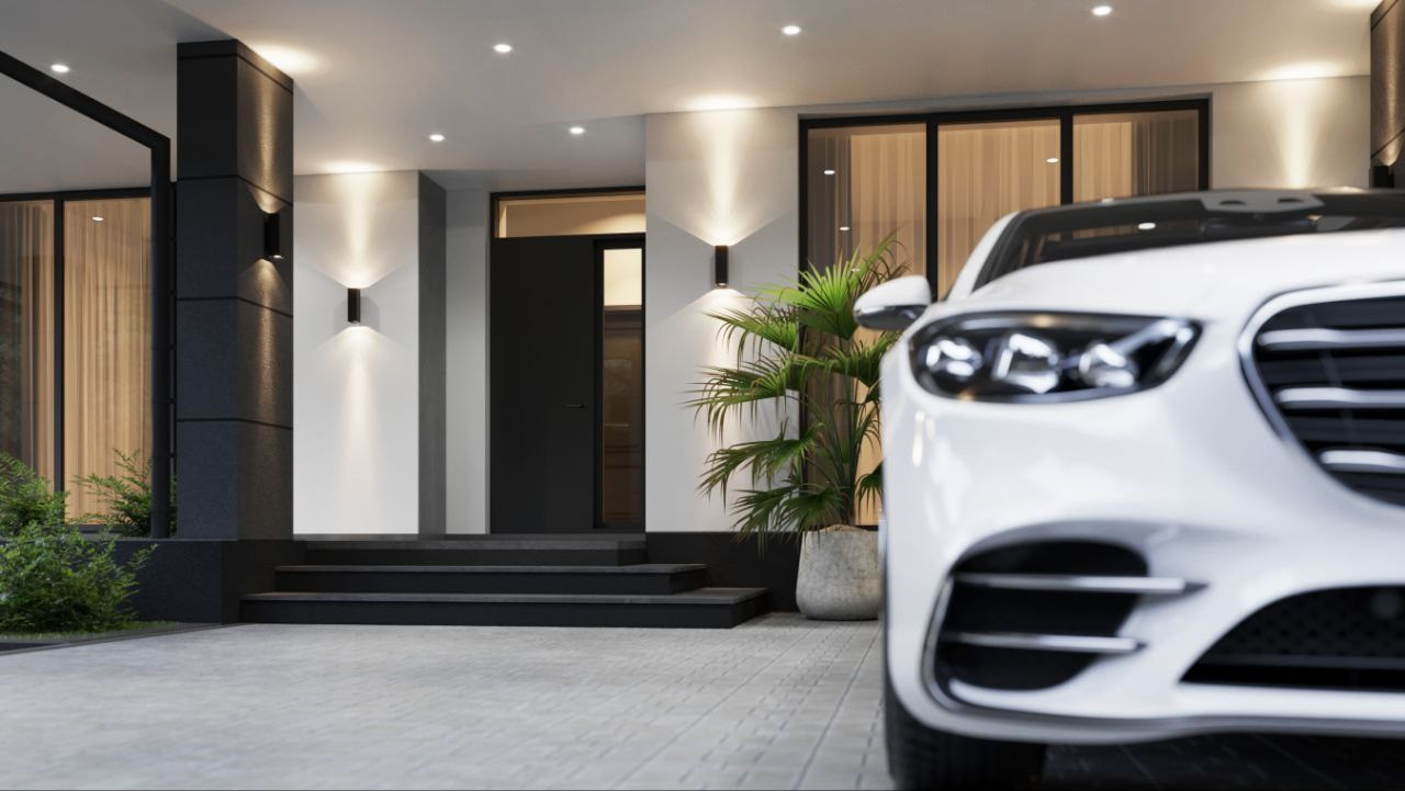 Проект дома с большими витражными окнами для ценителей изящных линий и современного дизайна. Архитектор Вера Каракезиди