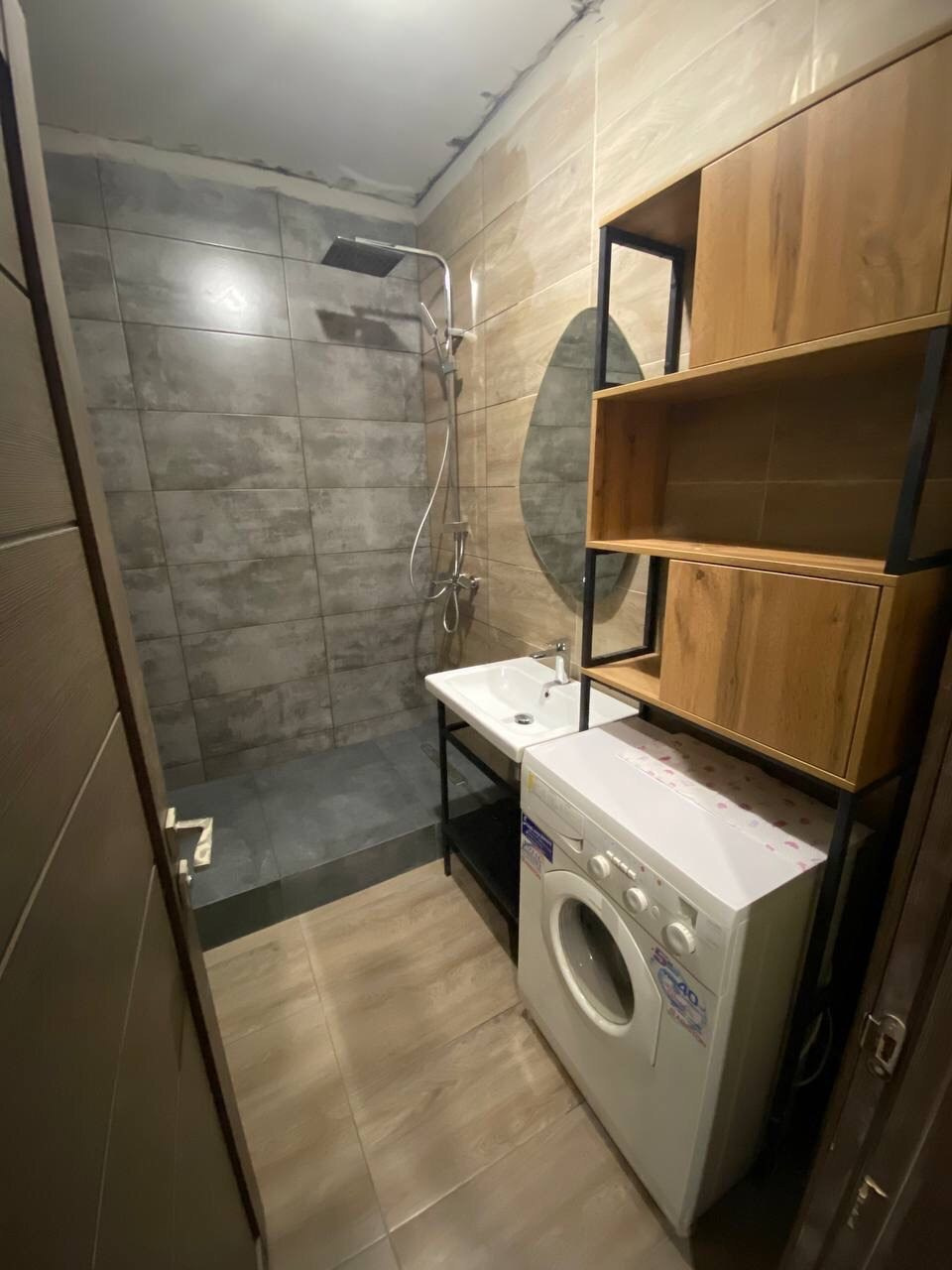 Ванная комната (ул. Волочаевская д. 8). Ремонт санузла, туалета, ванной под ключ в Казани. Укладка плитки