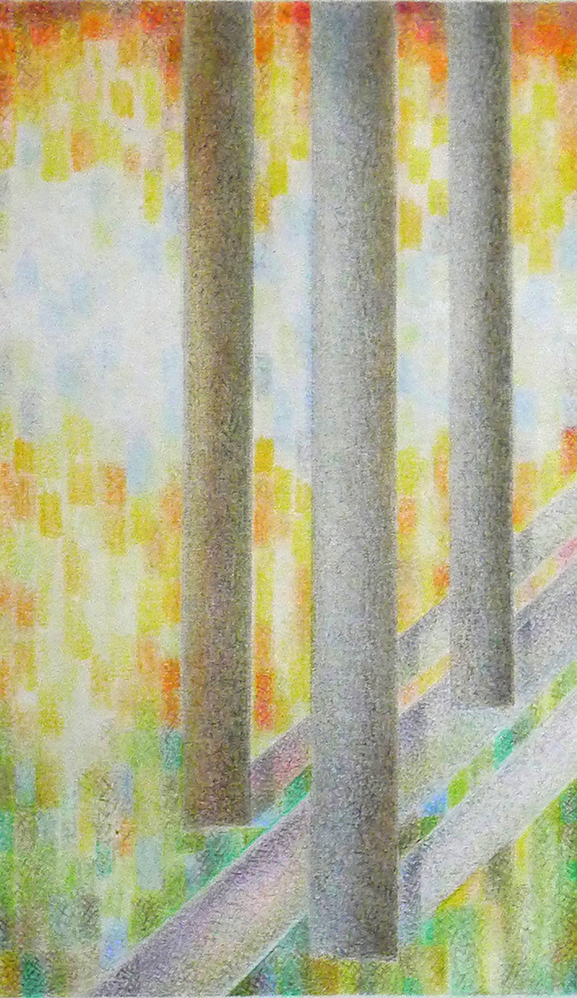 Художник Алексей Максимов. Осенние тени, 1995, бумага, цветные карандаши