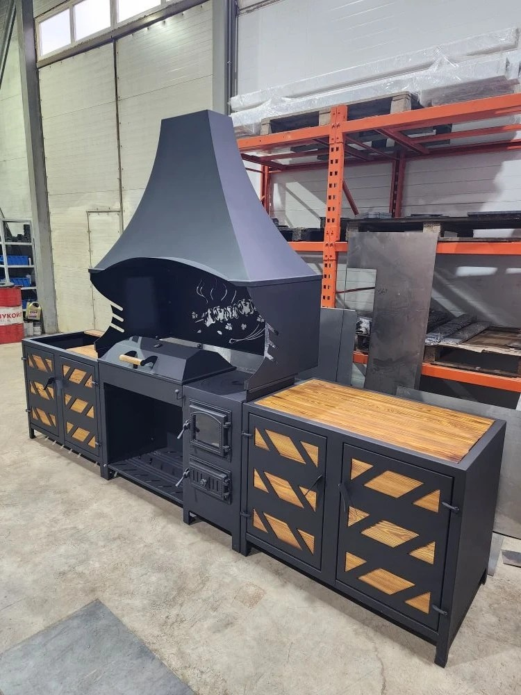 «Джета с вытяжным зонтом и функцией смокер. Купить / заказать мангал для дома в Краснодаре от производителя «Дарбин»