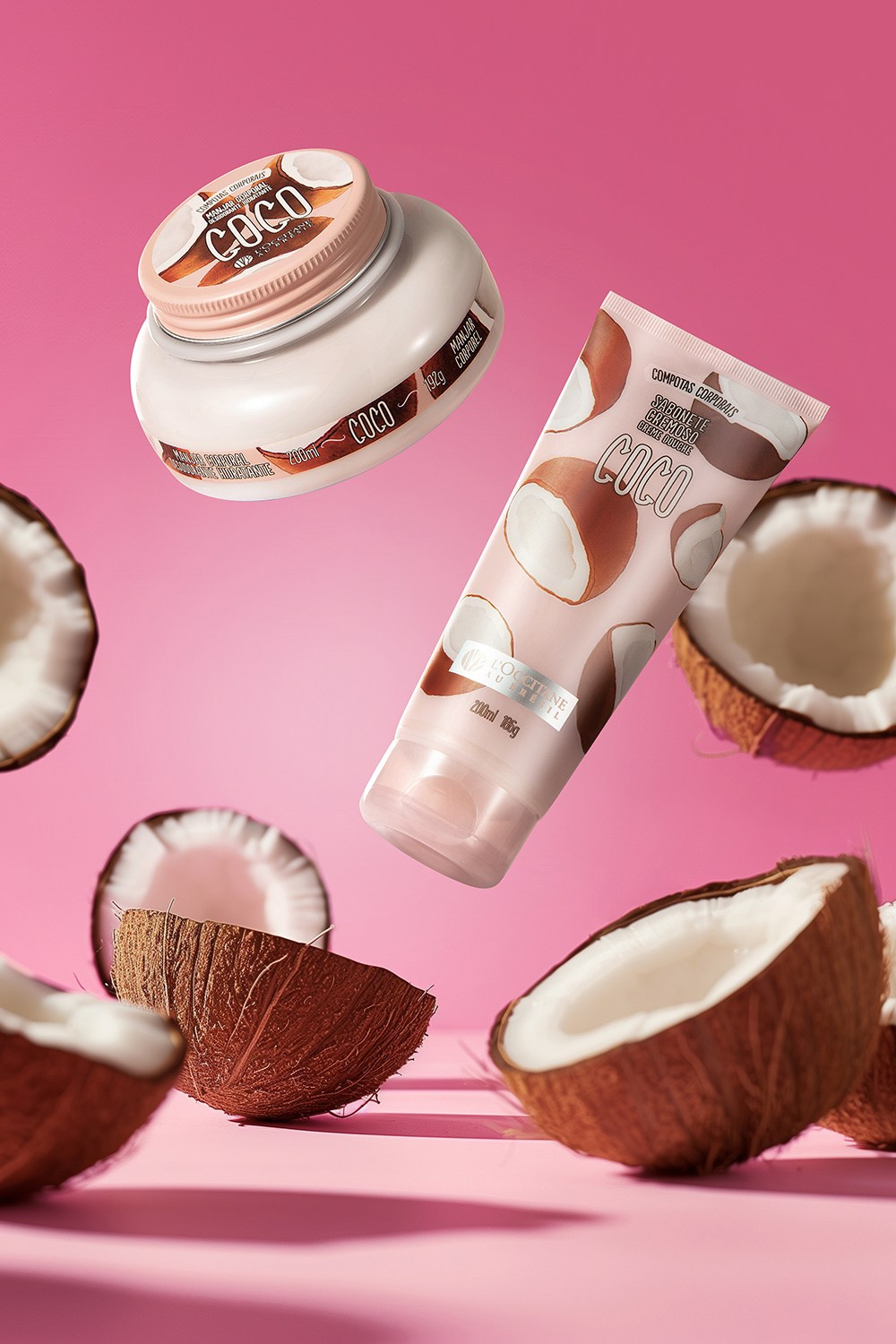 Рекламная предметная фотосъемка скраб с кокосом