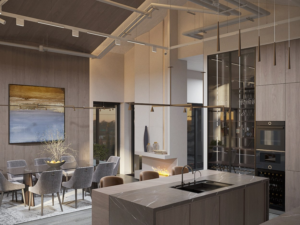 Дизайн проект интерьера частного дома (г. Москва, поселок художников)