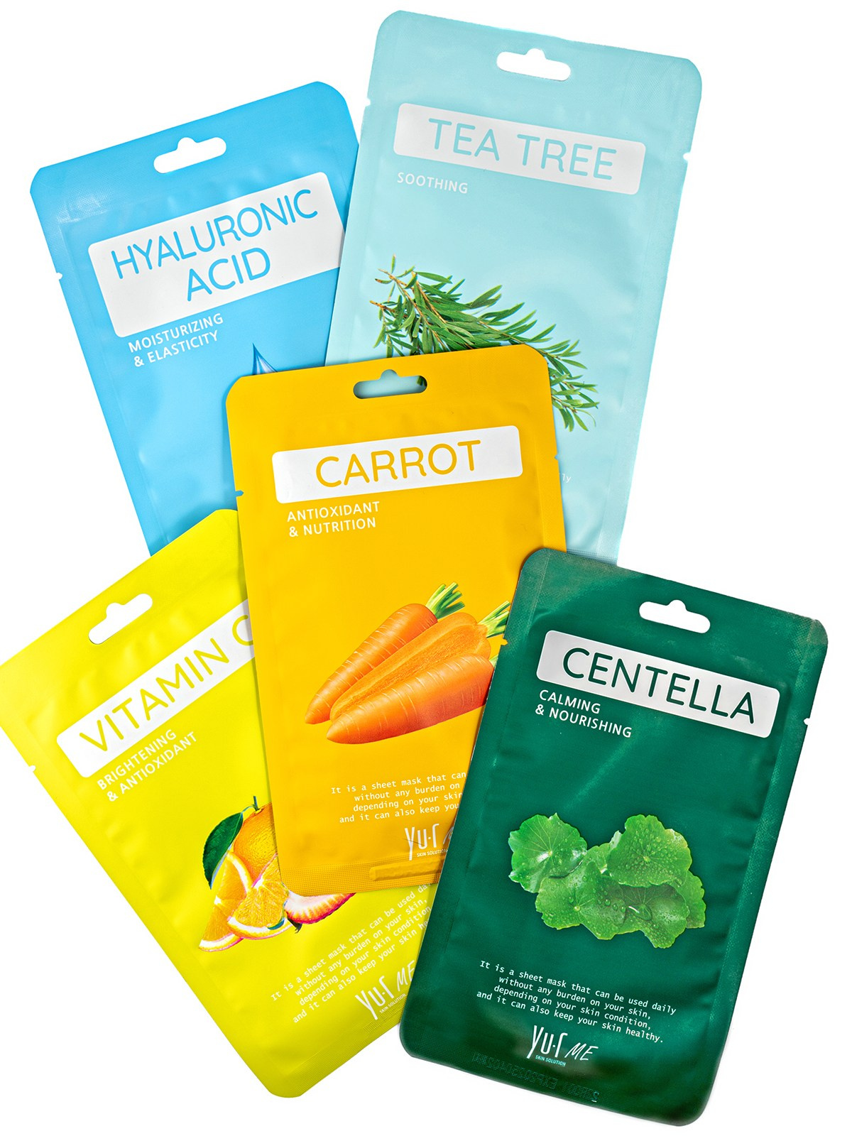 Набор масок Yu.R Me Sheet Mask — каскадная композиция, созданная в студии KED Production для дистрибьютора Esthetics Point