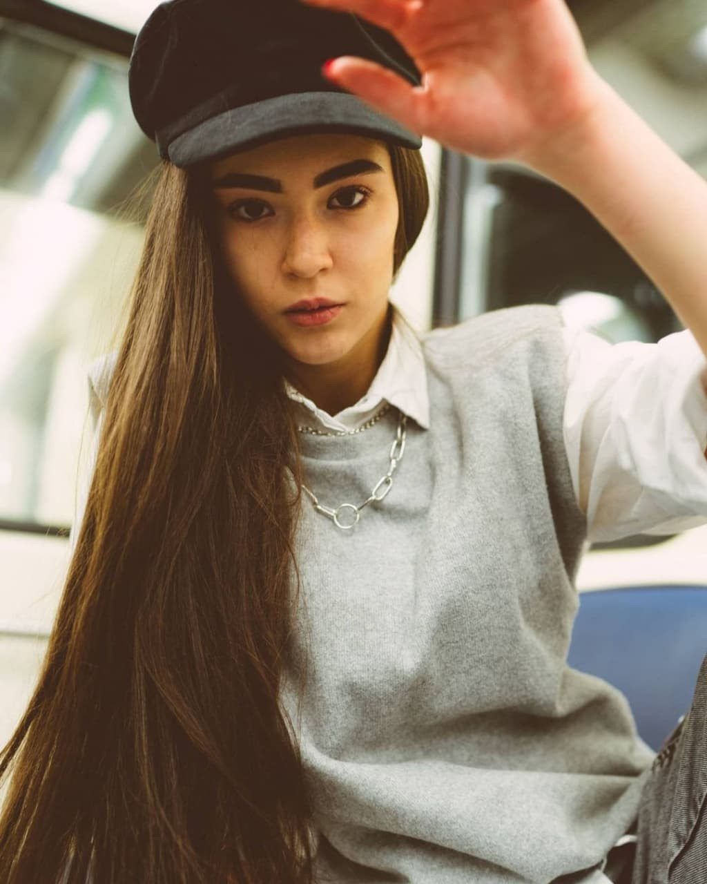 Farida in the subway. New York photographer RINAT SHAHMETOV in New York city