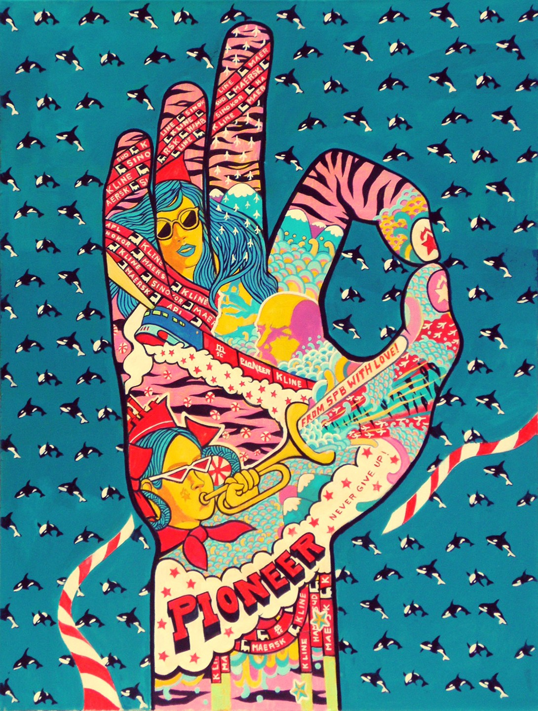 Мультяшная рука, показывающа знак "OK".