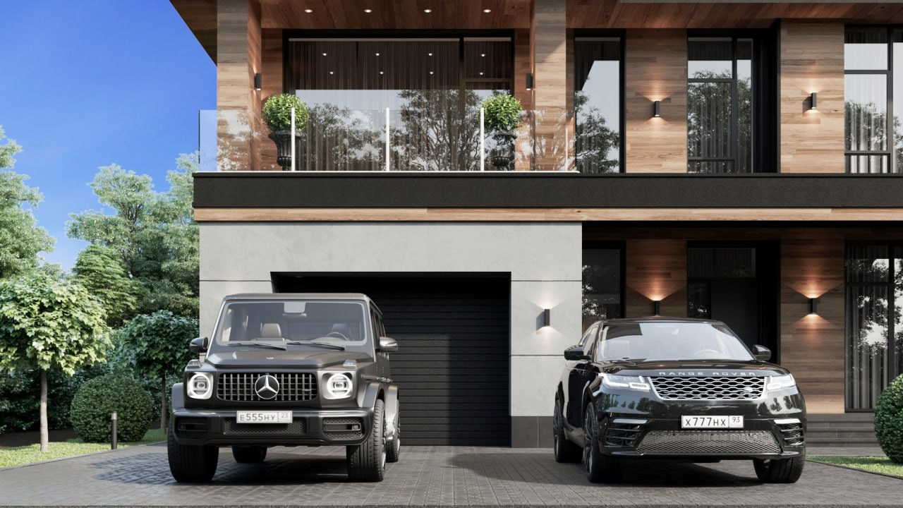 Современный дом в п.Мысхако общей площадью 360 кв.м с бассейном и местом под барбекю. Архитектор Вера Каракезиди