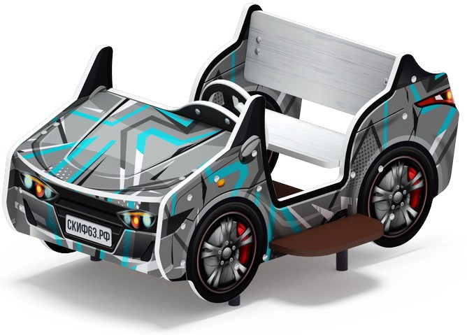 Кабриолет (серый) - Беседка машинка средняя - МФ 10.03.02-04.И1 Габариты (ШхДхВ): 1210x940x580 Зона безопасности, мм: 2210х1940