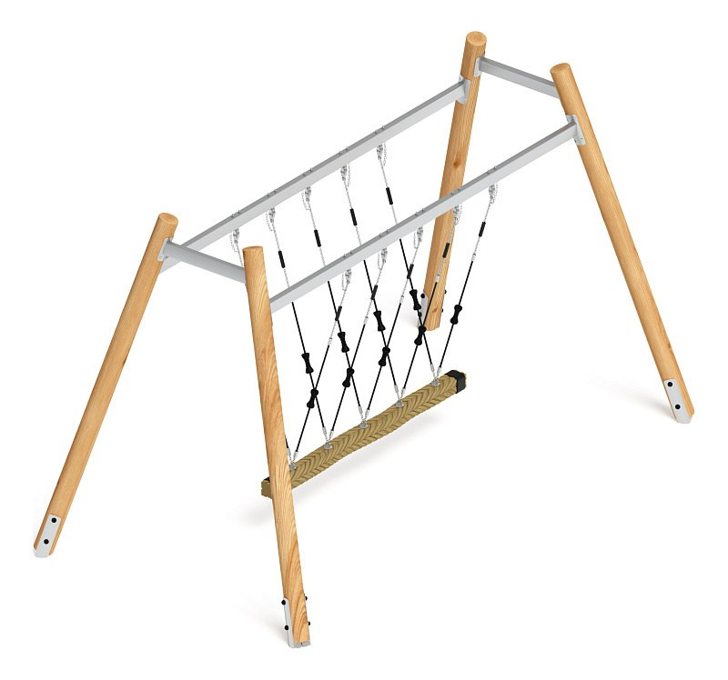 Качели (Лиственница) ИО 15.Р.01.01 Габариты (ШхДхВ): 5540х3000х3360 Зона безопасности, мм: 8500х8500 Возрастные ограничения от 3 лет