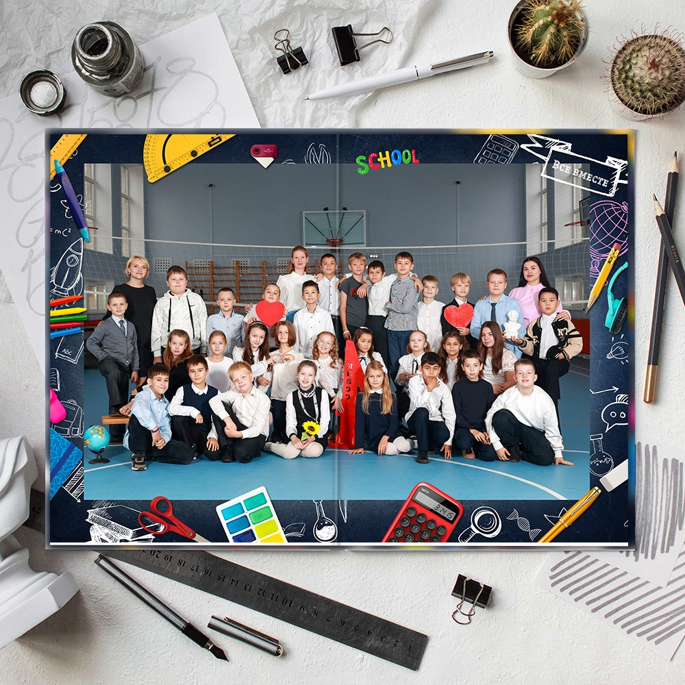 Выпускные альбомы в школу 4 класс 2 разворота лайт  заказать Иваново Ярославле Костроме Владимире. Выпускные альбомы в Иваново в детский сад и школу. Александр и Светлана Янкины