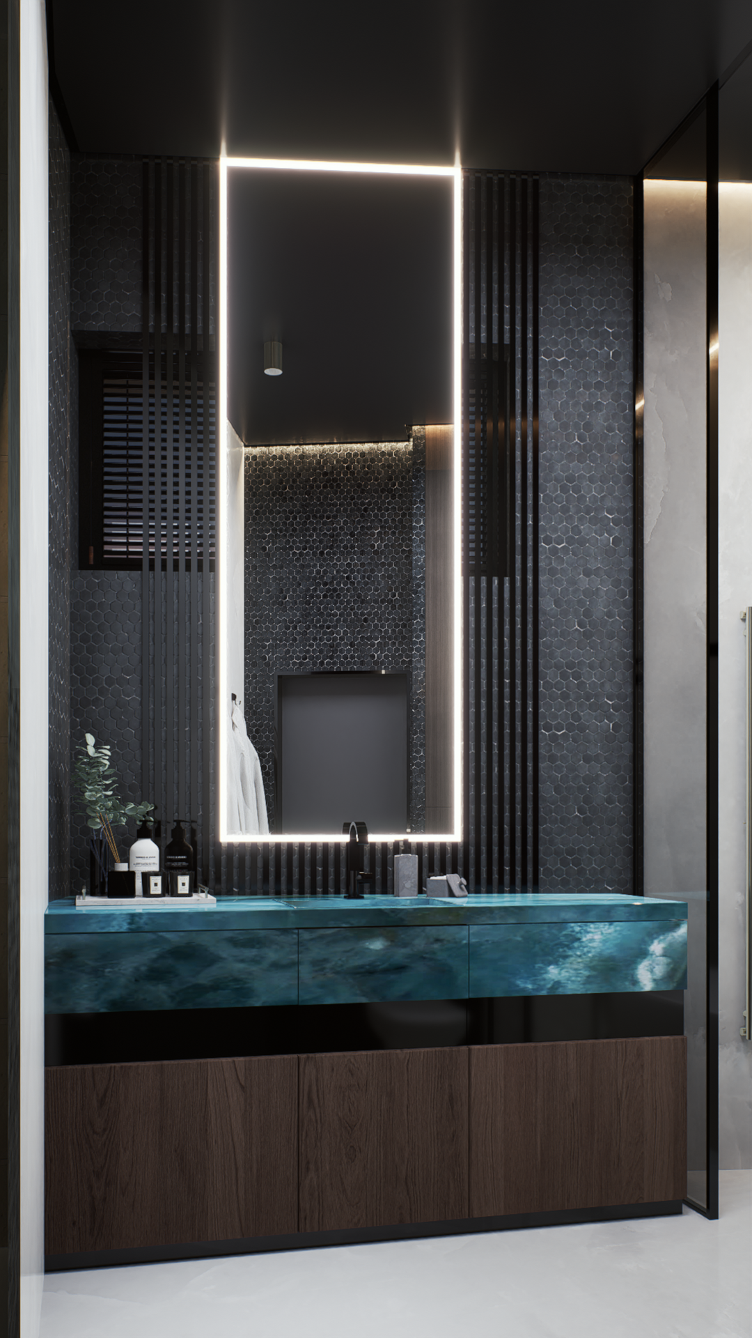 Ванная комната в стиле ар-деко. Александра Койтова — Архитектор малоэтажных зданий в Новосибирске