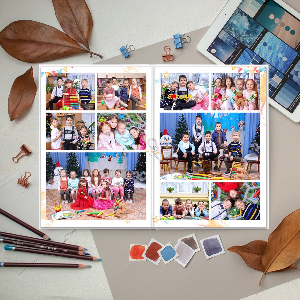 Выпускные альбомы в детский сад  3 разворота стандарт заказать Иваново Ярославле Костроме Владимире. Выпускные альбомы в Иваново в детский сад и школу. Александр и Светлана Янкины