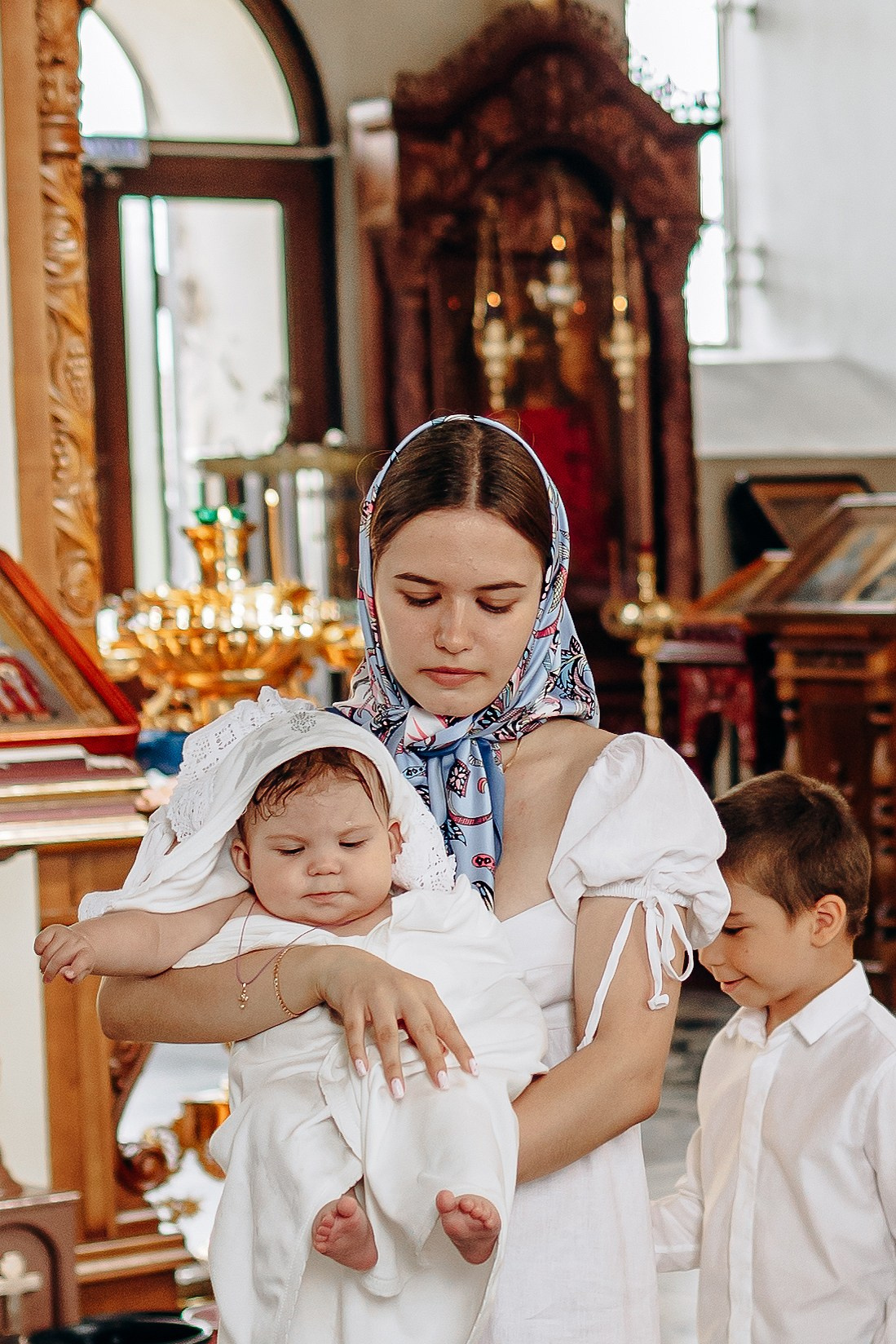 Крещение Вероники и Марии в Соловцовке. Семейный фотограф в Пензе Мария Левина