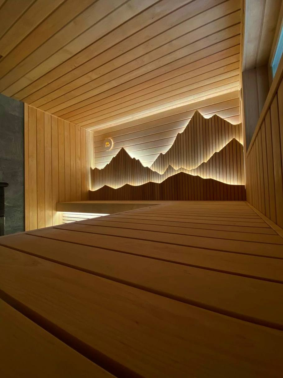 Первая из ныне сущестующих парная, реализованная по проекту «Горы». Наш совместный эксперимент с командой MBSaun. SaunaTopMasters