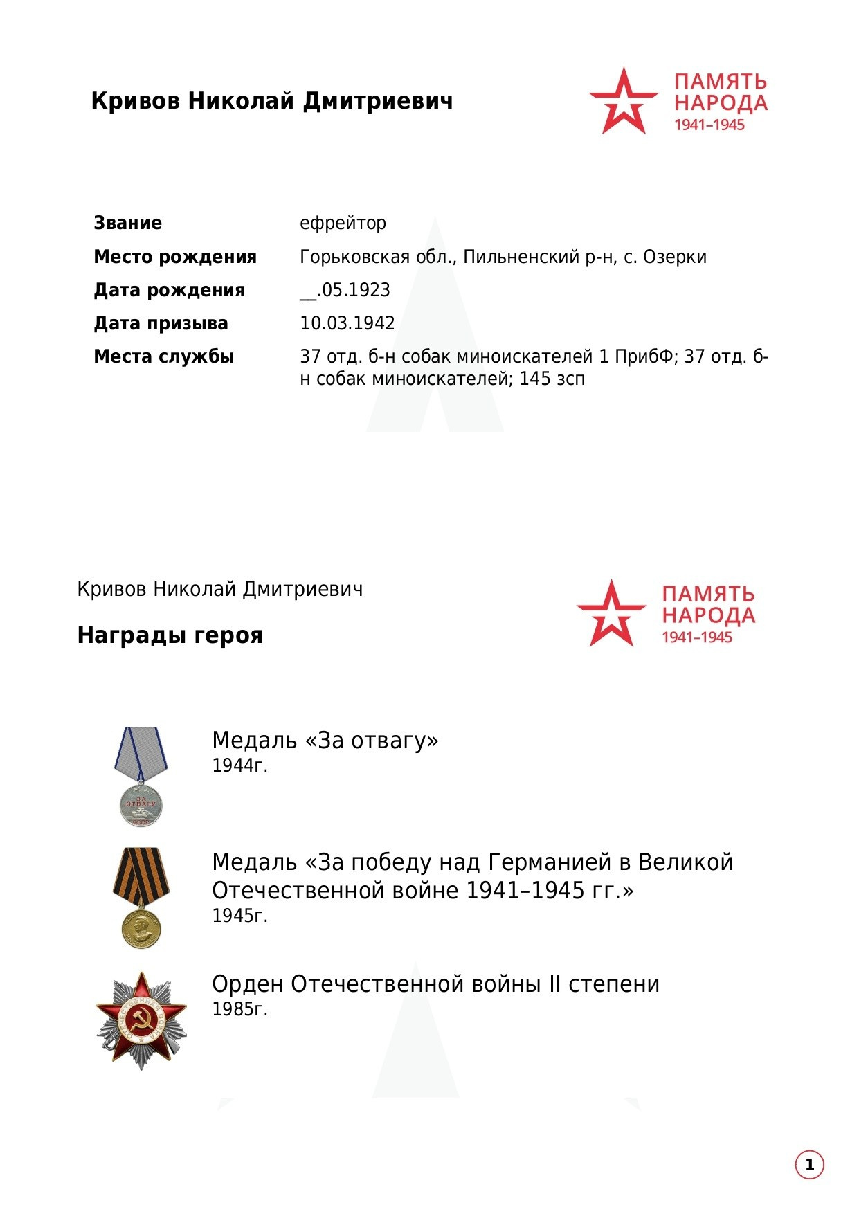 Кривов Николай Дмитриевич. НРОО КЦ "Собаковод"