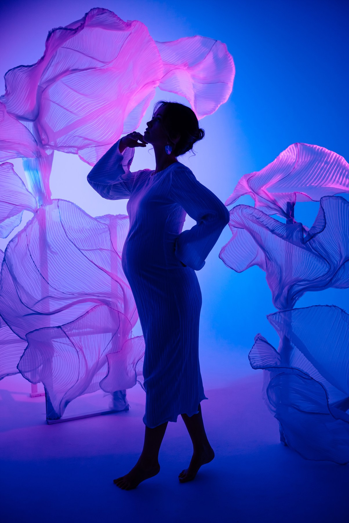 Беременность. Циклорама с вуалью. Свадебный и сеейный фотограф в Санкт-Петербурге Елена Худякова