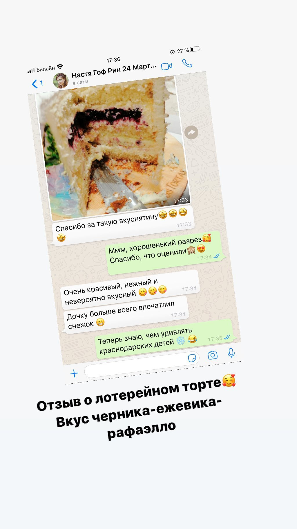 Отзывы о моих тортах. Кондитер Наталья Ташматова