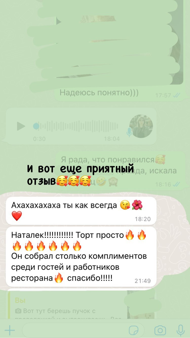 Отзывы о моих тортах. Кондитер Наталья Ташматова