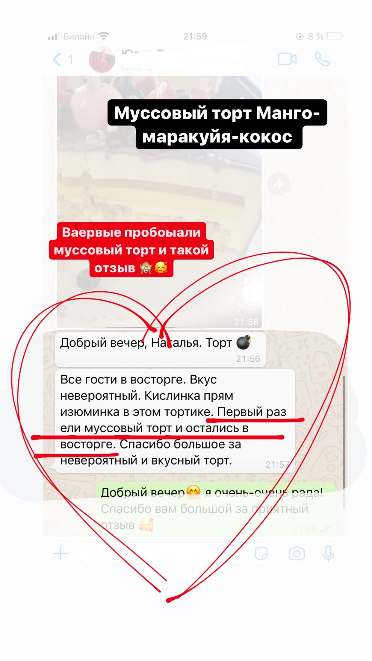 Отзывы о моих тортах. Кондитер Наталья Ташматова