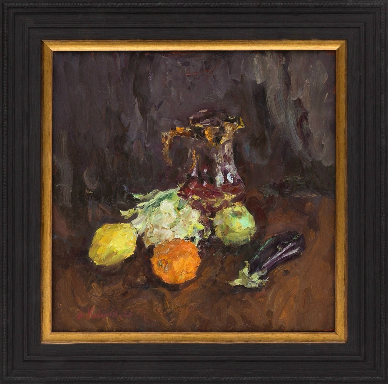 Фрукты, овощи и вино. Художник Александр Каверин