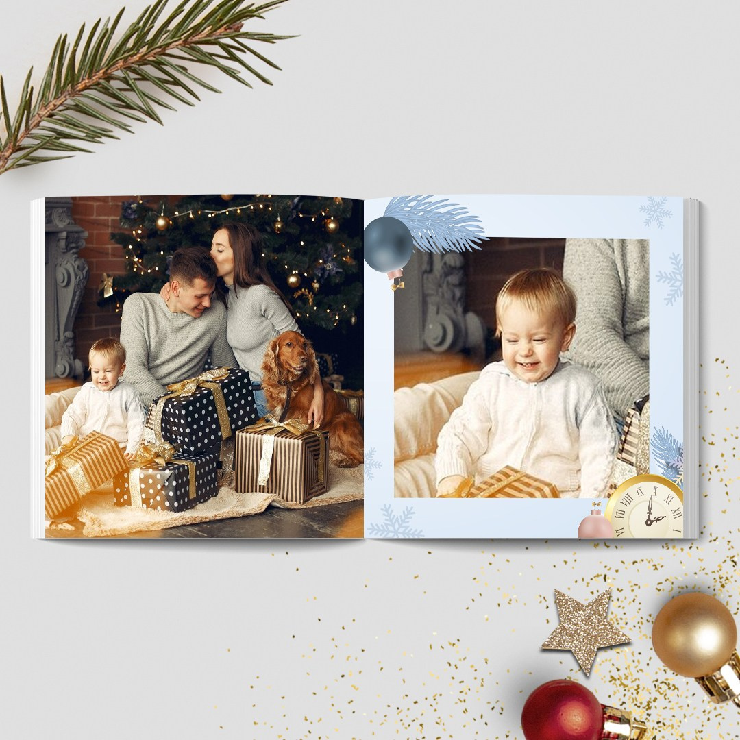 Новогодняя фотокнига дизайн «Золотые часы». Medlori fotobook Выпускные альбомы в Липецке Лариса Медведева