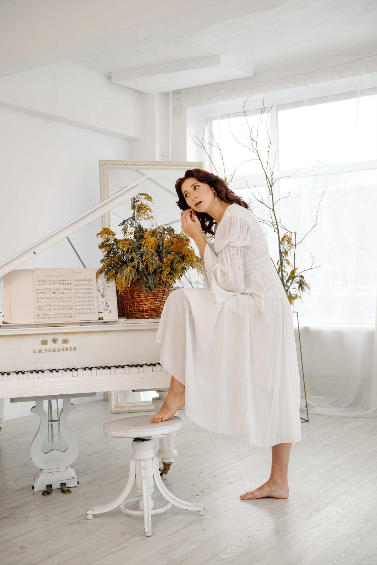 Виктория с мимозой. Свадебный и семейный фотограф в Санкт-Петербурге Елена Худякова