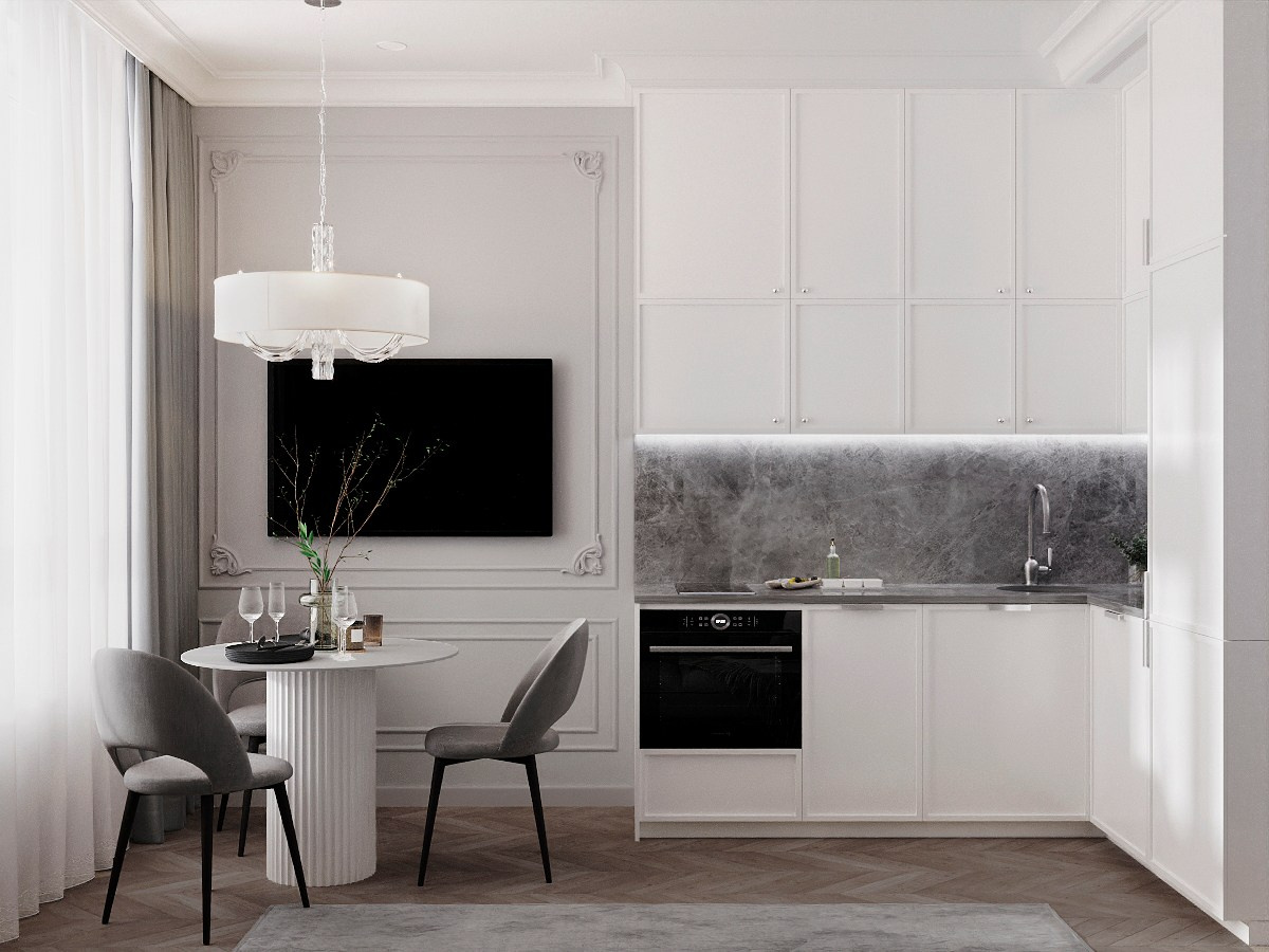 Черно-белая эстетика ЖК Вереск. АСТАХОВА DESIGN дизайн интерьера +7 985 220 6109