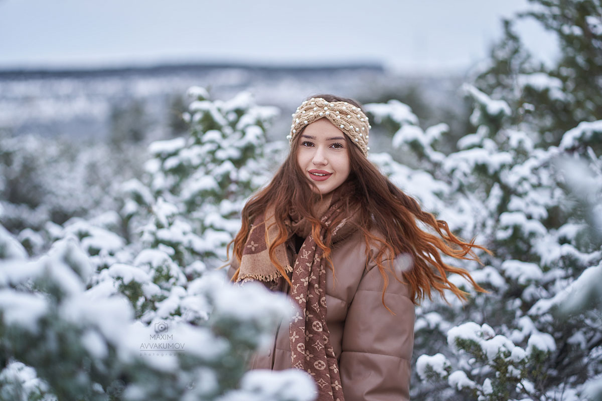 Снежная фотосессия в Крыму. Портретный и свадебный фотограф в Крыму Аввакумов Максим