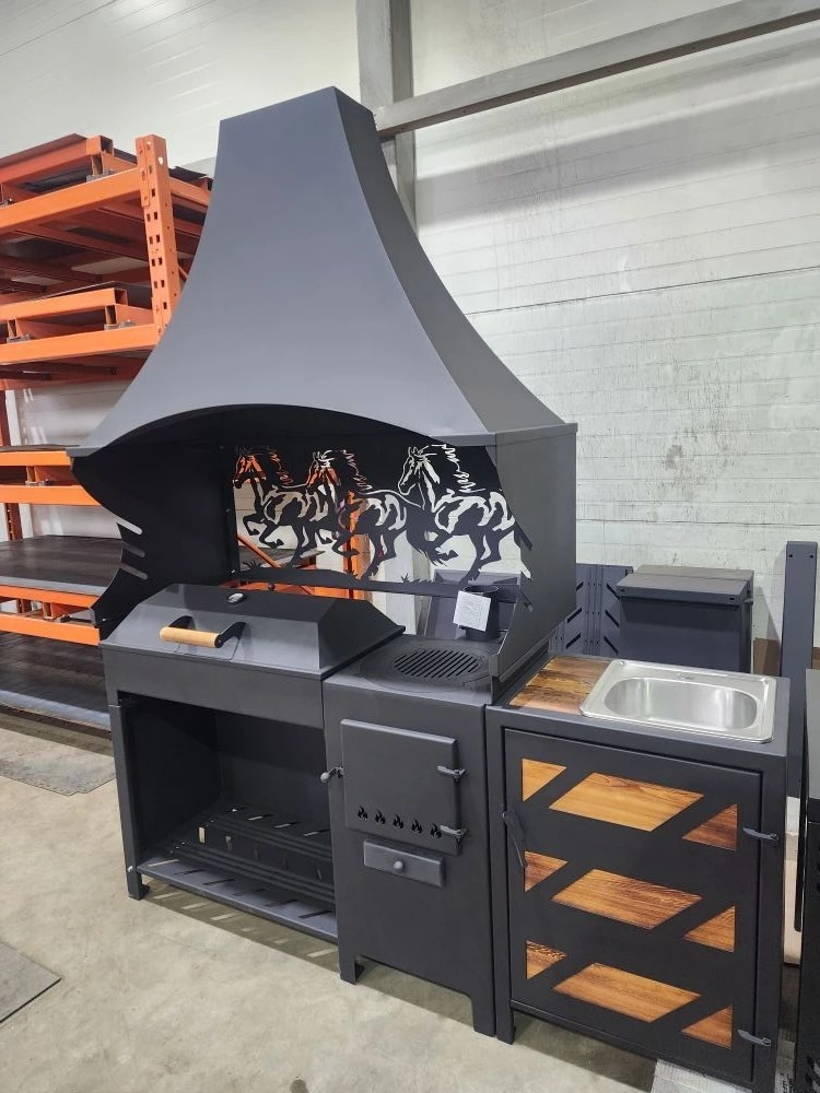 «Джета с вытяжным зонтом и функцией смокер. Купить / заказать мангал для дома в Краснодаре от производителя «Дарбин»