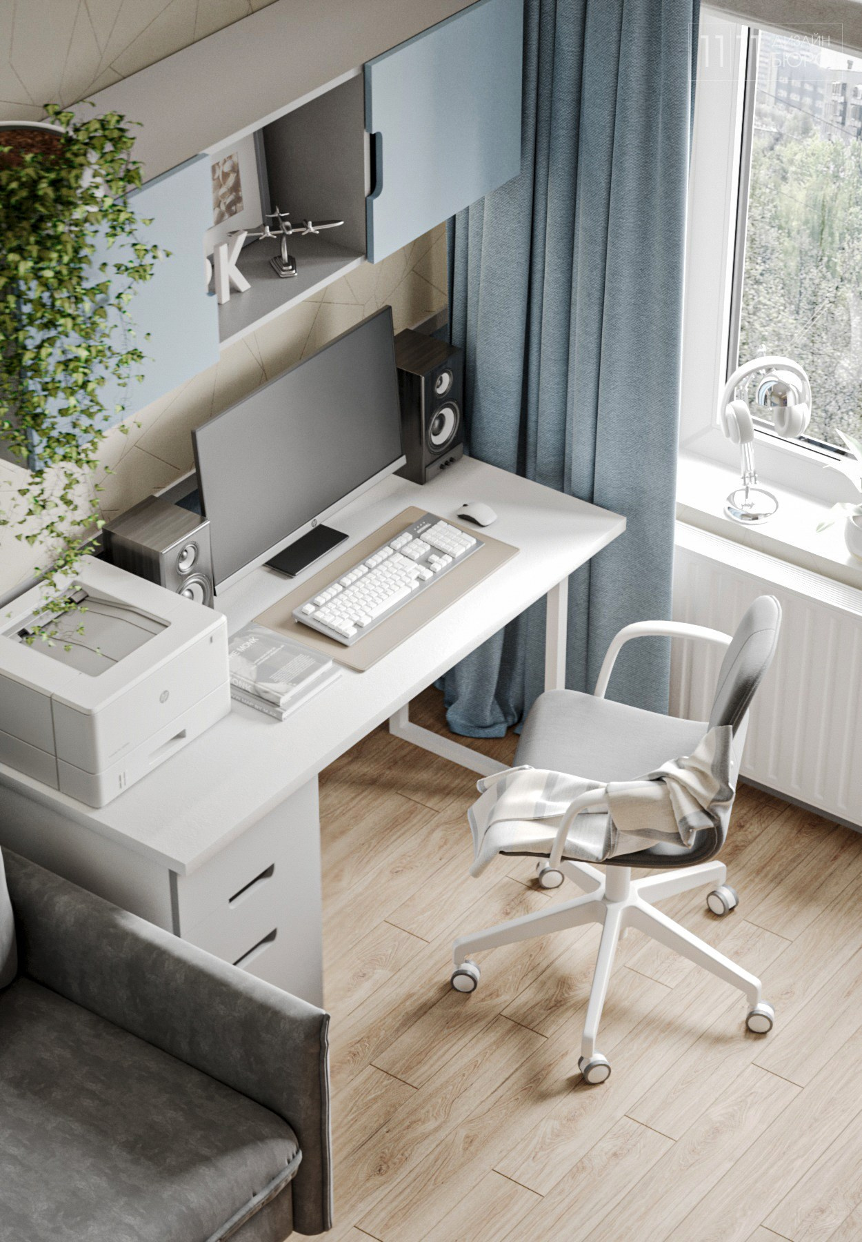 Компьютерный стол в детской, рабочее место