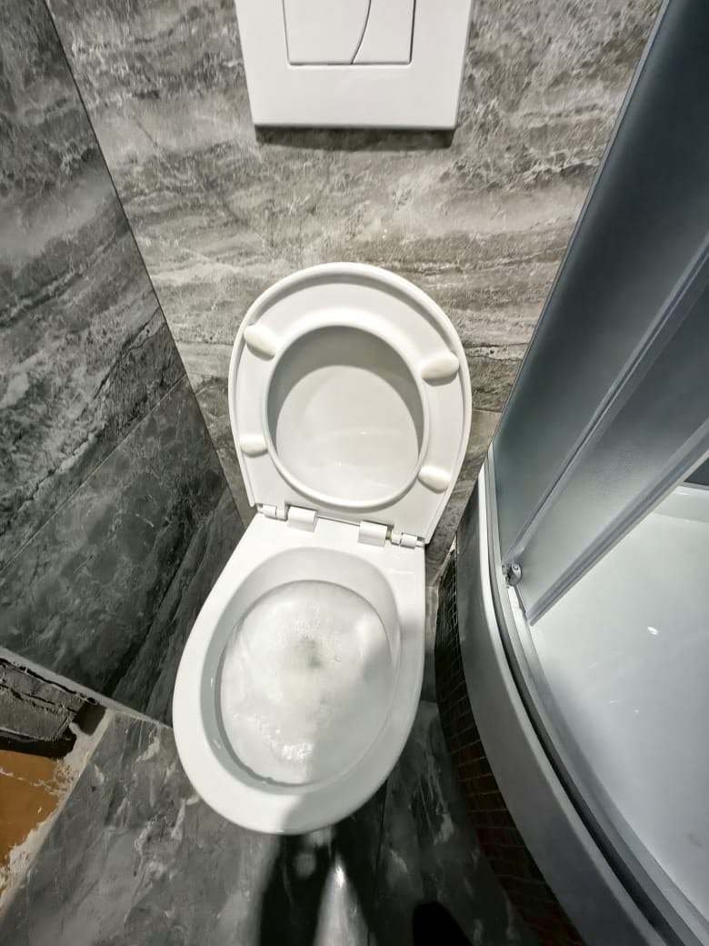 Ванная комната (ул. Чуйкова д. 38). Ремонт санузла, туалета, ванной под ключ в Казани. Укладка плитки