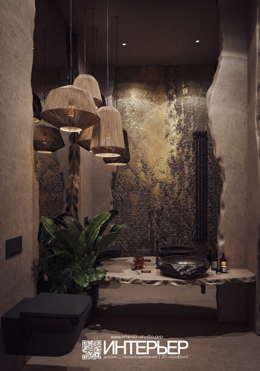Кофейня ЖК Парковый. Санузел и техпомещения. Дизайн интерьера, 3D визуализация и 3D моделирование. Создание проектов и чертежей. КМВ: Кисловодск, Пятигорск, Ессентуки и удаленно