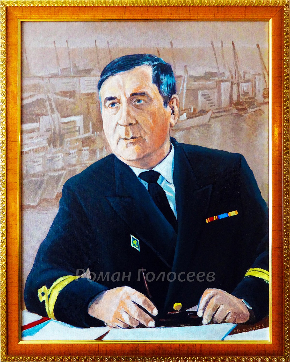 "Почетный гражданин г.Владивостока Мехед Леонид Андреевич к юбилею 85 лет", 50х40, холст, масло, 26.01.2015