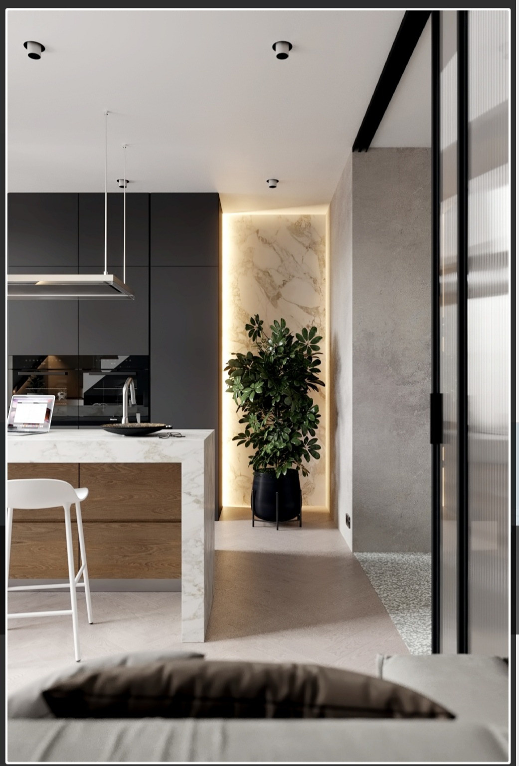 Город набережных двухуровневая квартира. Чугунова Анастасия. Дизайн интерьеров и архитектурное проектирование