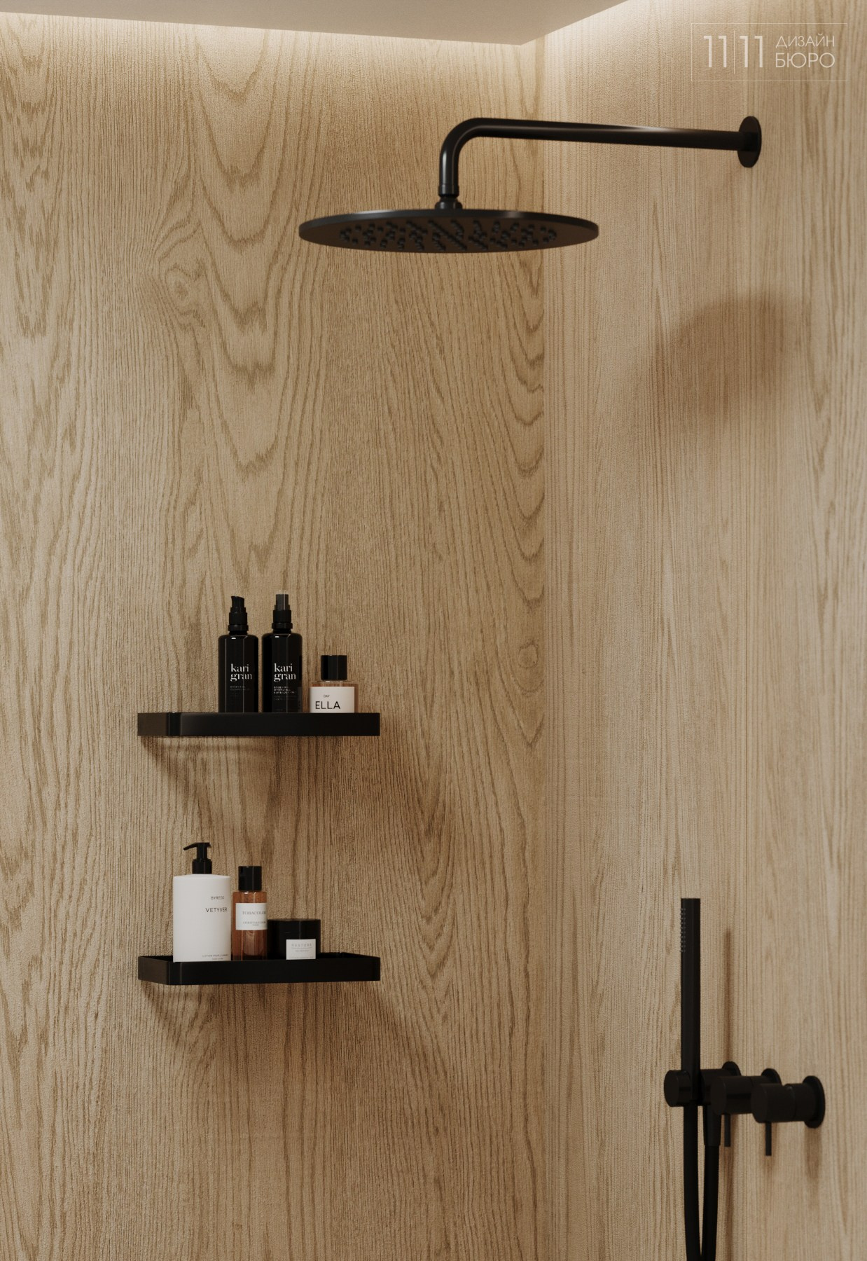 Керамогранит под дерево в душевой