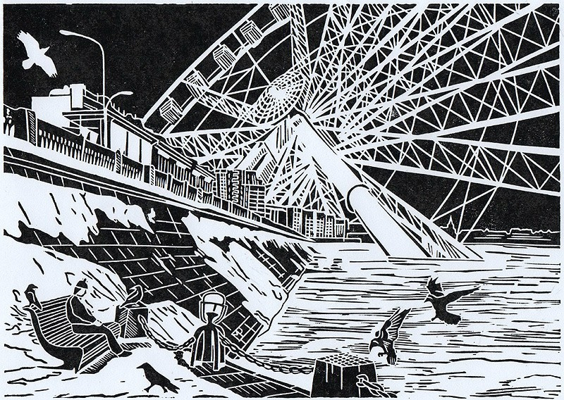 Авторская линогравюра на бумаге Ватман Гознак.