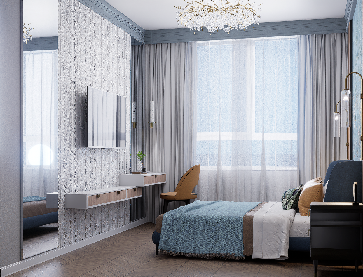 Спальня в стиле нео-классика. Александра Койтова — Архитектор малоэтажных зданий в Новосибирске