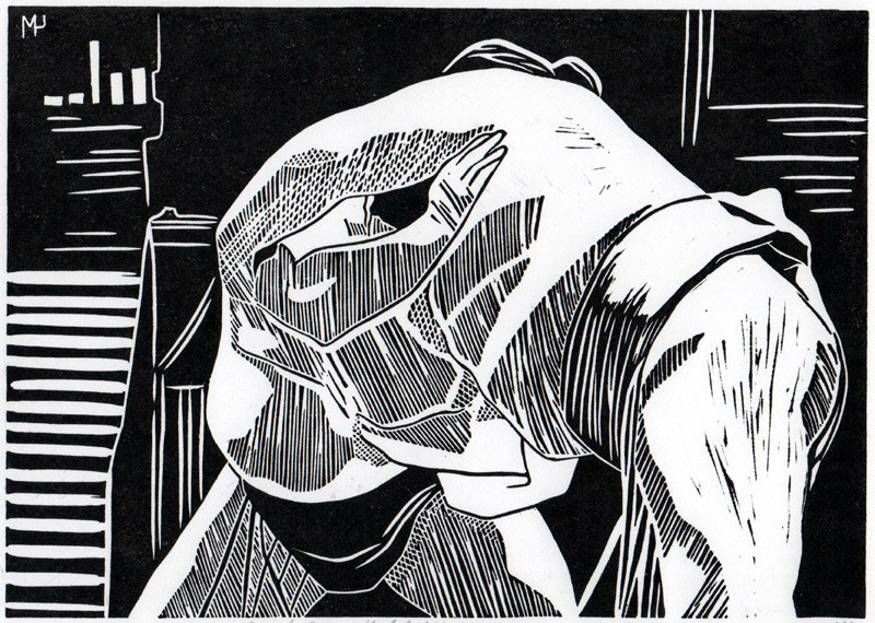 Серия линогравюр Grand Sumo Highlights  по мотивам турниров сумо. Авторская линогравюра, ручная печать на бумаге Ватман Гознак. 大相撲