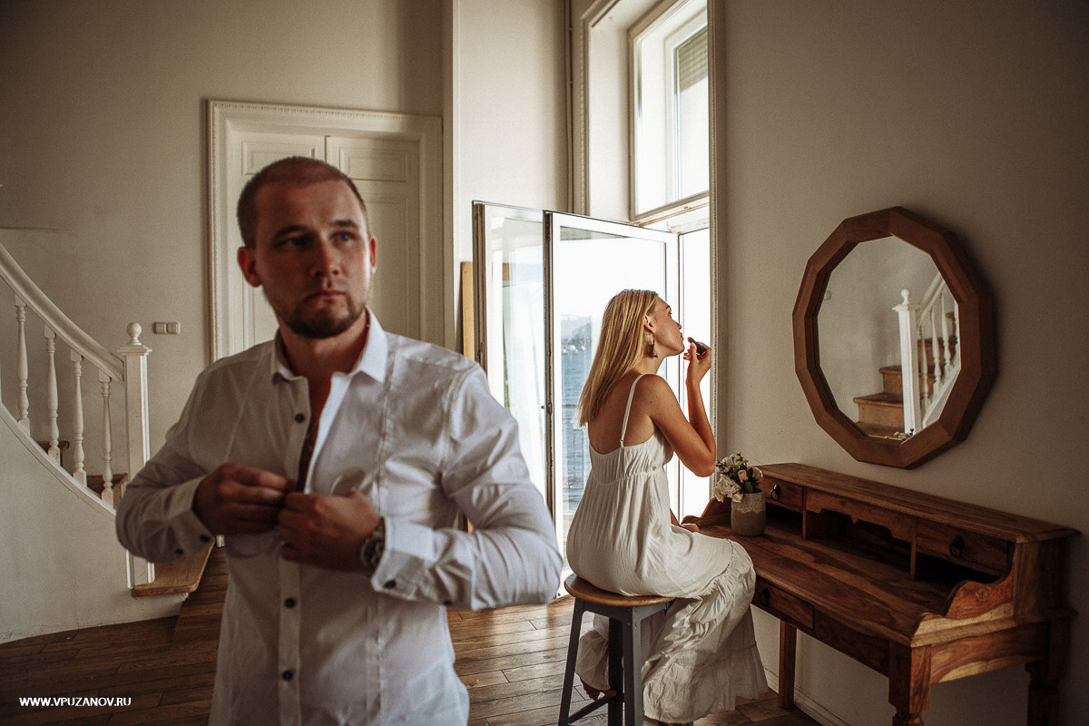 Фотосъемка Лавстори в центре Санкт-Петербурга и на балконе фотостудии